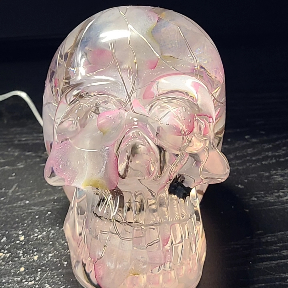 Skull cherry blossom nightlight- handmade
